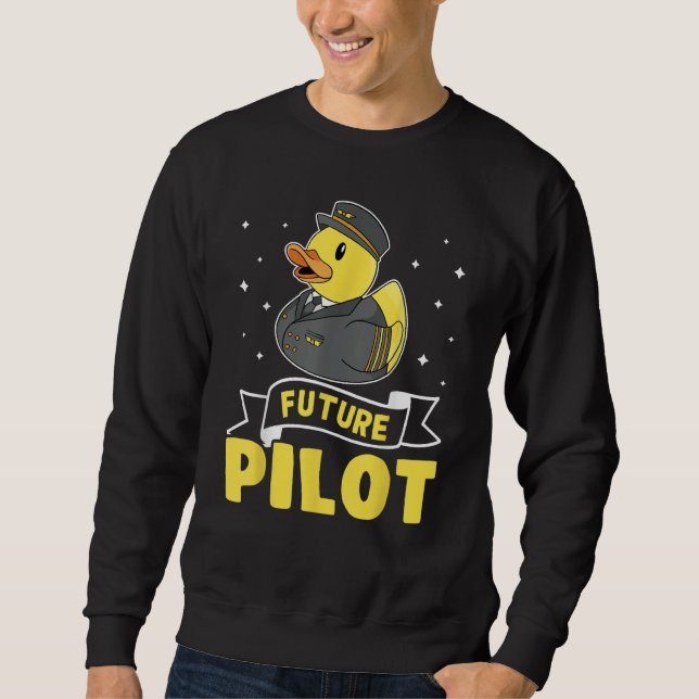 Airplane Future Pilot Lång Ärmad Tröja (Framsida)