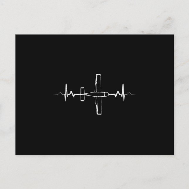Airplane Heartbeat Pilot Aviation RC Model Flight Meddelande Vykort (Framsida)