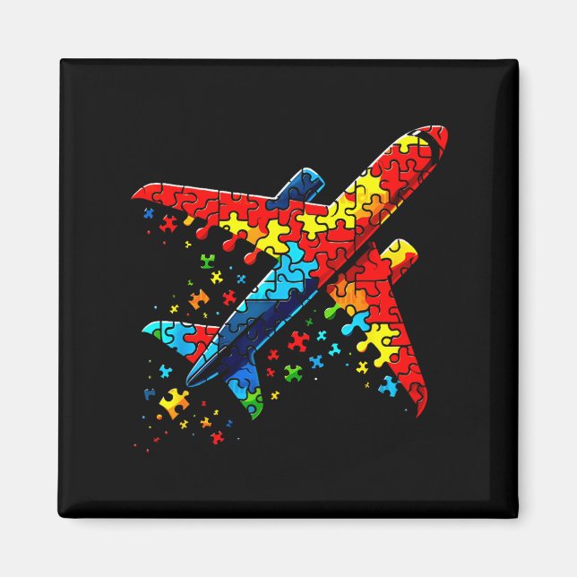 Airplane Jigsaw Puzzle Kids Toddler Boys Autism Aw Magnet (Framsidan)