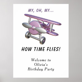Airplane Kids Birthday Poster