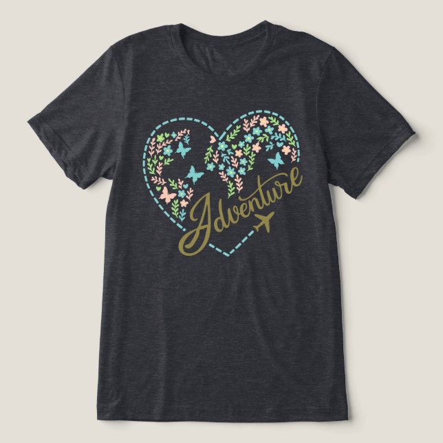 Airplane Mode Adventure Heart Graphic for Women  T Shirt (Design Framsida)