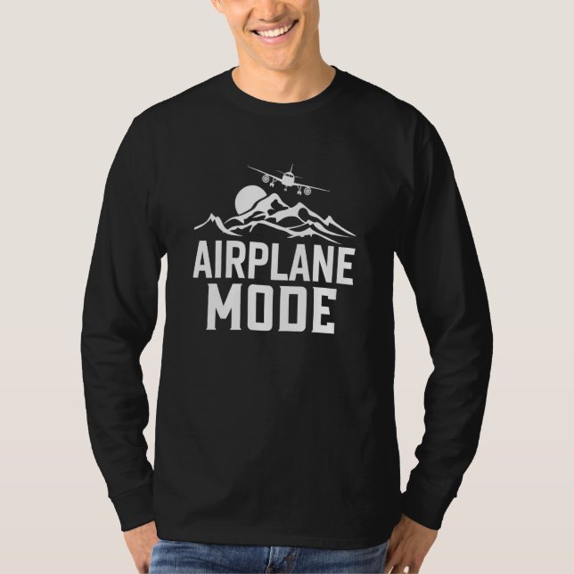 Airplane Mode Pilot Airplane Plane Aviation  21 T Shirt (Framsida)