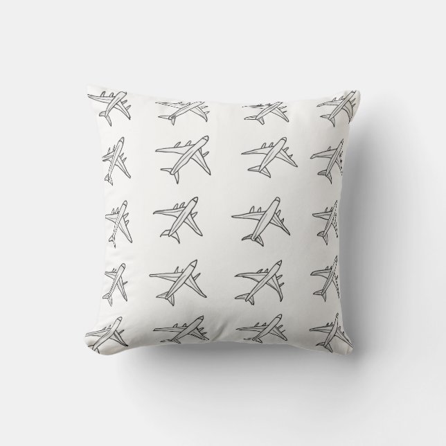 Airplane Pattern Throw Pillows Kudde (Framsida)