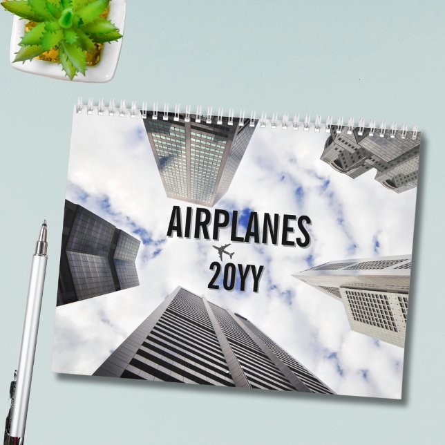 Airplane  Photo Pilot Aviator Fun Simple 12 Month Kalender (Skapare uppladdad)