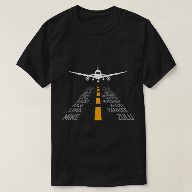 Airplane Pilot Gifts Airport Runway Phonetic Alpha T Shirt (Design framsida)
