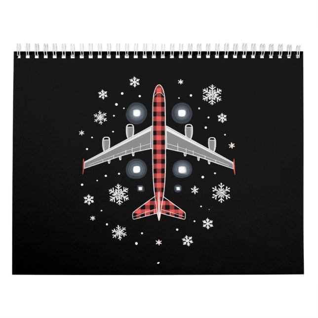 Airplane Plaid Christmas Pilot Kalender (Omslag)