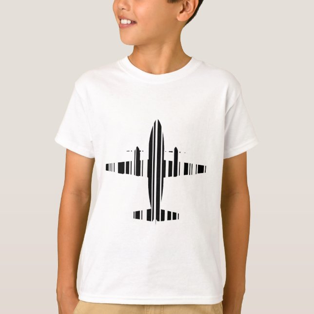 AIRPLANE PUB CODE Jetstream Barcode Mönster Design Tee Shirt (Framsida)