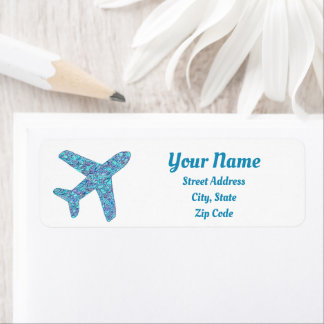 Airplane Return Address Labels Returadress Etikett