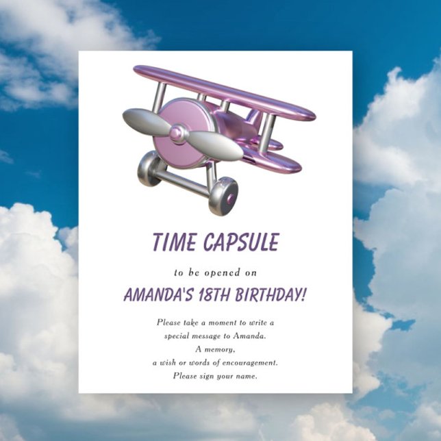 Airplane Time Capsule 1st birthday Poster (Skapare uppladdad)