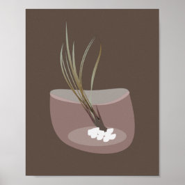 Airplant in Terrarium Brown Rosa Wall Art Poster