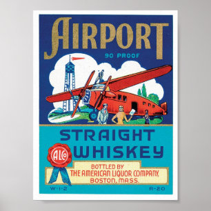 Airport Rakare Whiskey Boston Massachusetts Poster