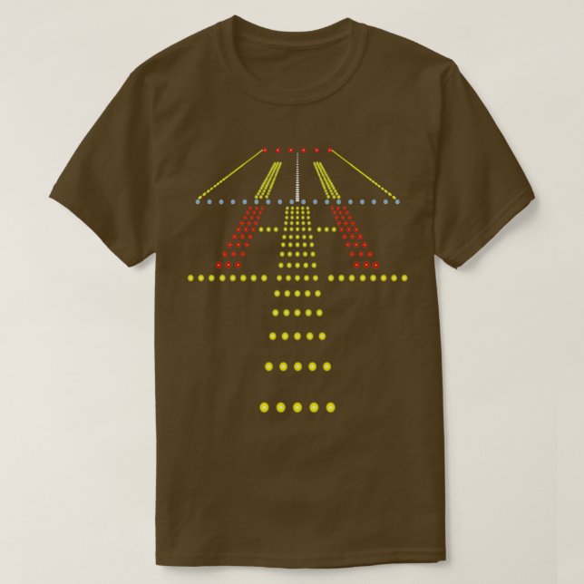 Airport Runway Ljus på natten  T Shirt (Design framsida)