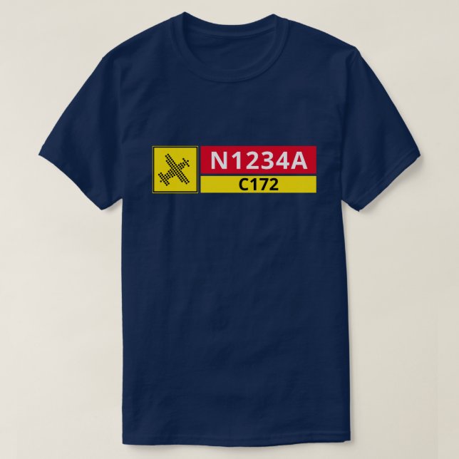 Airport Runway Sign Aircraft Number T-Shirt (Design framsida)