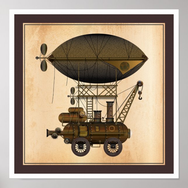 Airship Douglas Industrial Flies Maskin Poster (Framsidan)