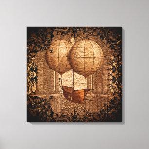 Airship för GrungeSteampunk Victorian Canvastryck