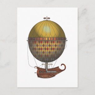 Airship Nautisme Steampunk som flyger Maskin Vykort