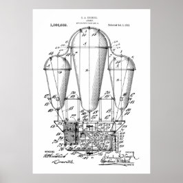 Airship Steampunk Patent Poster