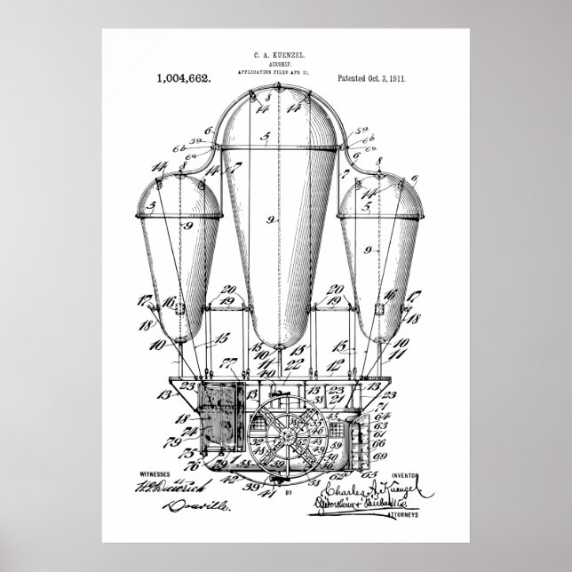 Airship Steampunk Patent Poster (Framsidan)