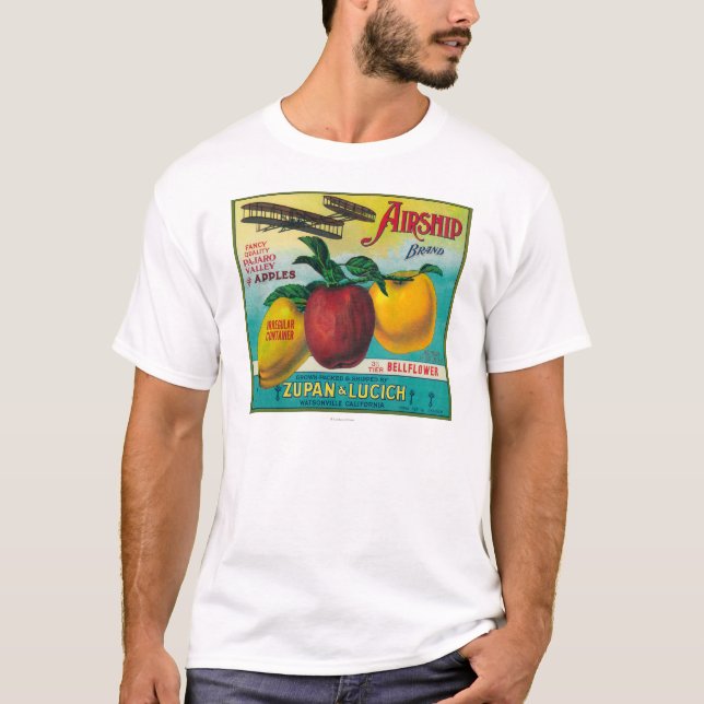 AirshipApple låda LabelWatsonville, CA Tee Shirt (Framsida)