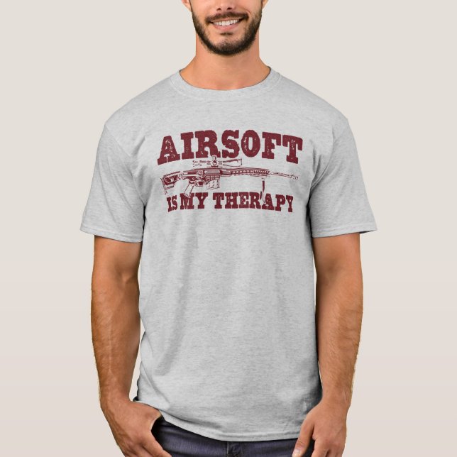 Airsoft Is My Therapy T Shirt (Framsida)