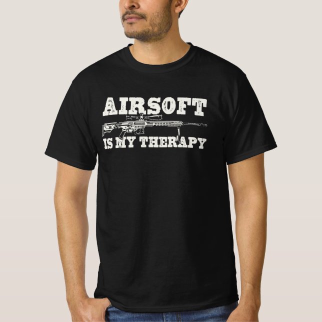 Airsoft Is My Therapy T Shirt (Framsida)