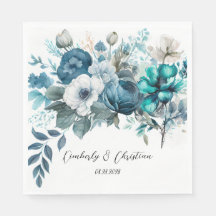 Airy Blue och Teal Peony Rustic Bröllop