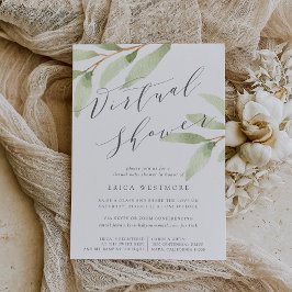 Airy Botanical Virtuell Möhippa eller Baby Shower Inbjudningar