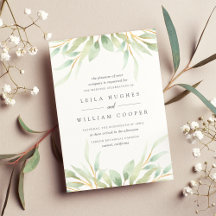 Airy Botanical Wedding bjudande