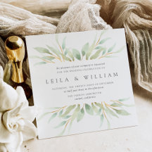 Airy Botanical Wedding bjudande | Kvadratisk