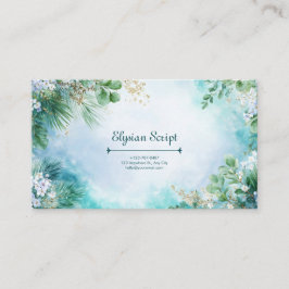 Airy Eucalyptus Teal och Guld botaniska Visitkort