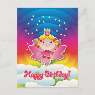Airy Fairy Up in Luft Birthday Postcard Vykort