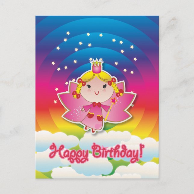 Airy Fairy Up in Luft Birthday Postcard Vykort (Framsida)