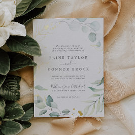 Airy Greenery och Pressed Gold Foil Löv Bröllop