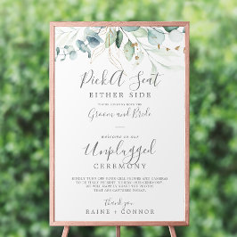 Airy Greenery Plocka a Seat Unplugged Ceremony Sig Poster