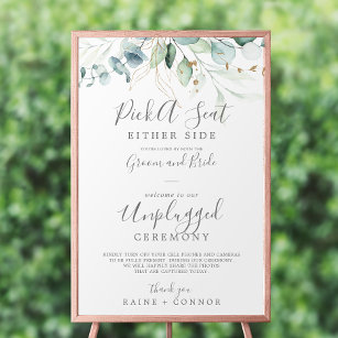 Airy Greenery Plocka a Seat Unplugged Ceremony Sig Poster