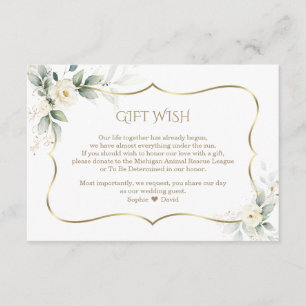 Airy Greenery Vit ros Guld Bröllop Gift Wish Tilläggskort