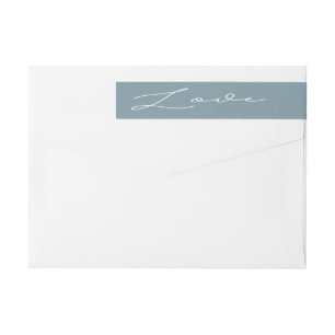Airy Pastel Teal Kärlek Wraparound Bröllop Etikettband