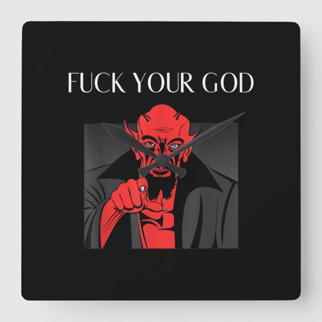 Aist Goat Satan Baphomet GIft Fyrkantig Klocka (Framsida)