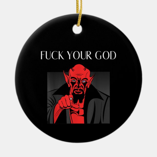 Aist Goat Satan Baphomet GIft Julgransprydnad Keramik (Framsidan)