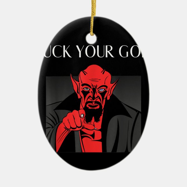 Aist Goat Satan Baphomet GIft Julgransprydnad Keramik (Framsidan)