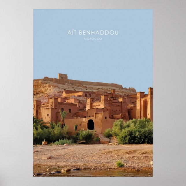Ait Benhaddou, Marocko Travel Artwork Poster (Framsidan)