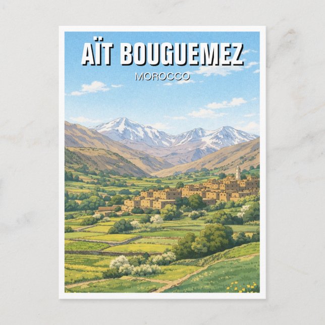 Aït Bouguemez Marocko Resa Vykort (Framsida)