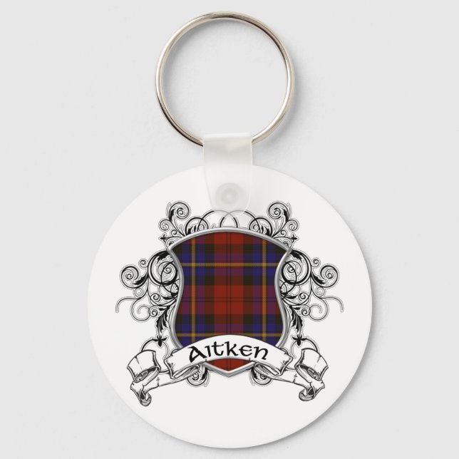 Aitken Tartan Shield Nyckelring (Framsida)