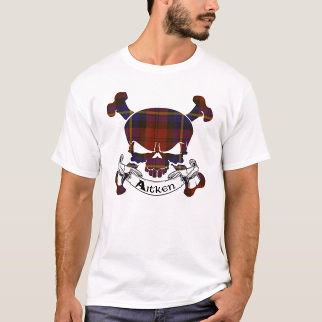 Aitken Tartan Skull Shirt Tee Shirt (Framsida)