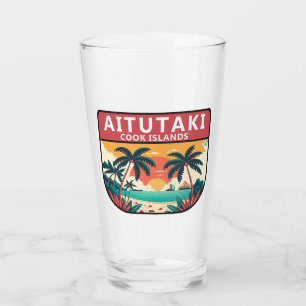 Aitutaki Cooköarna Retro Emblem Glaskopp