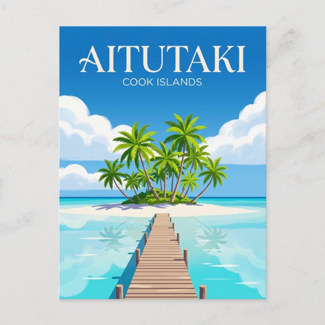 Aitutaki Lagoon Cooköarna Vykort (Framsida)