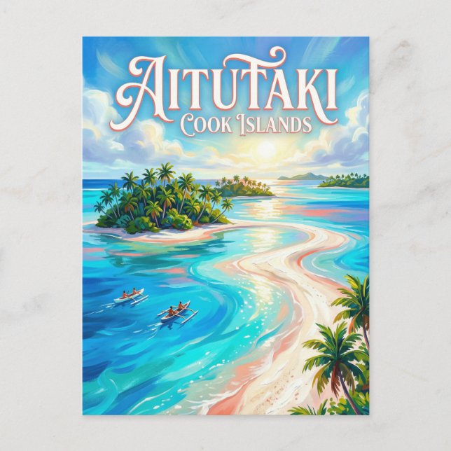 Aitutaki lagun Cooköarna Vykort (Framsida)