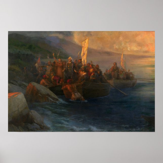 Aivazovsky - avstigning av Christopher Columb... Poster (Framsidan)
