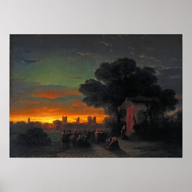 Aivazovsky - besök på Krim vid solnedgången Poster (Framsidan)