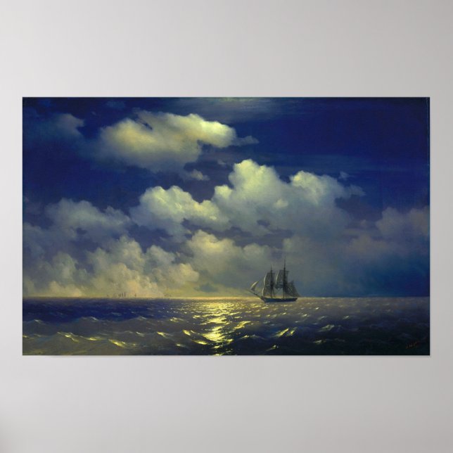 Aivazovsky - Briggen Mercury, seger över 2 turkisk Poster (Framsidan)